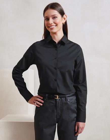 PR303 Ladies Premier Recyclight Long Sleeve Poplin Shirt